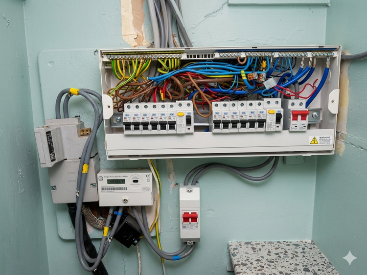 Old fuse box before replacement in Bristol
