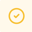 Yellow checkmark inside a circle on a light background