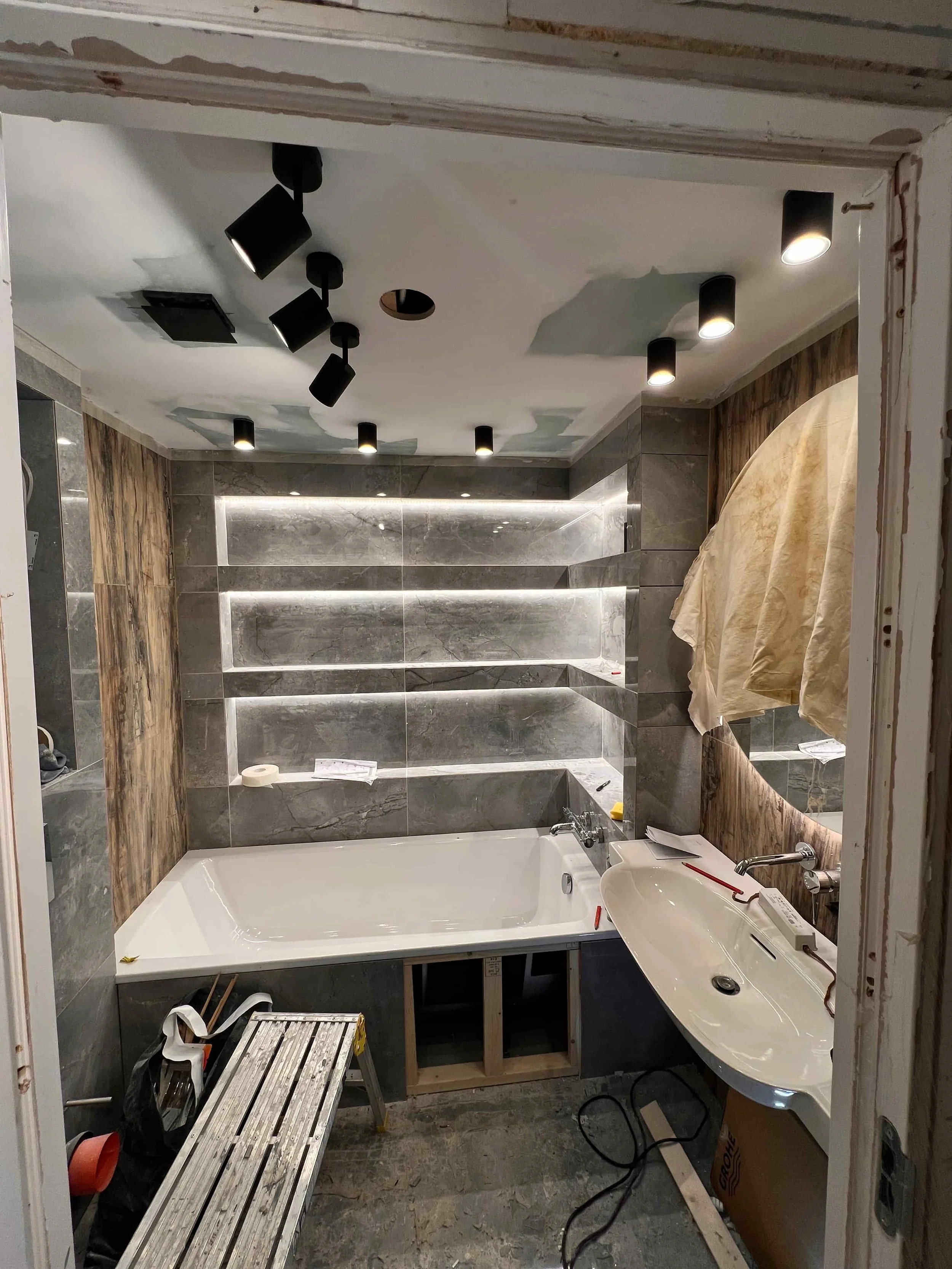 Bathroom lighting fitted by a qualified electrician in Bristol