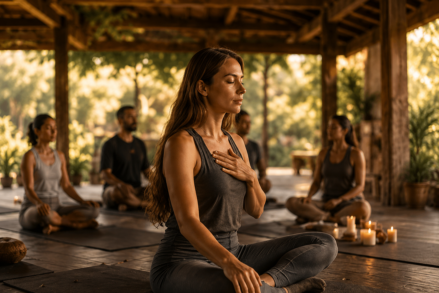Meditation and breath work in a serene setting in Sonoma or Napa county