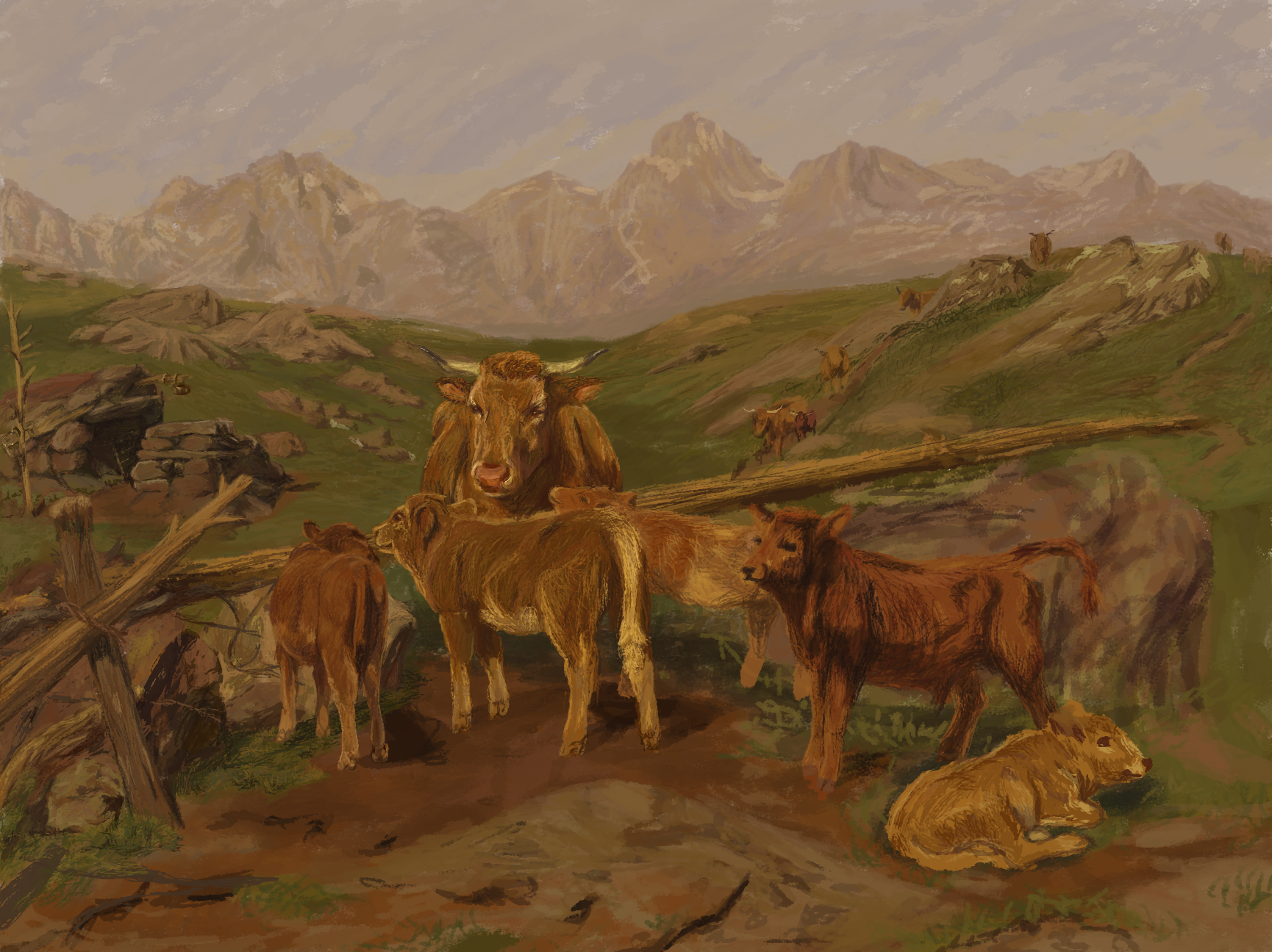 Mastercopy of Rosa Bonheur's "Weaning the Calves"