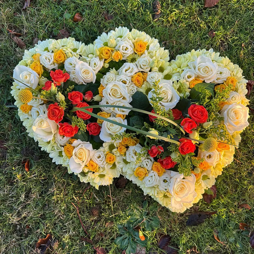 Double Heart Funeral Wreath