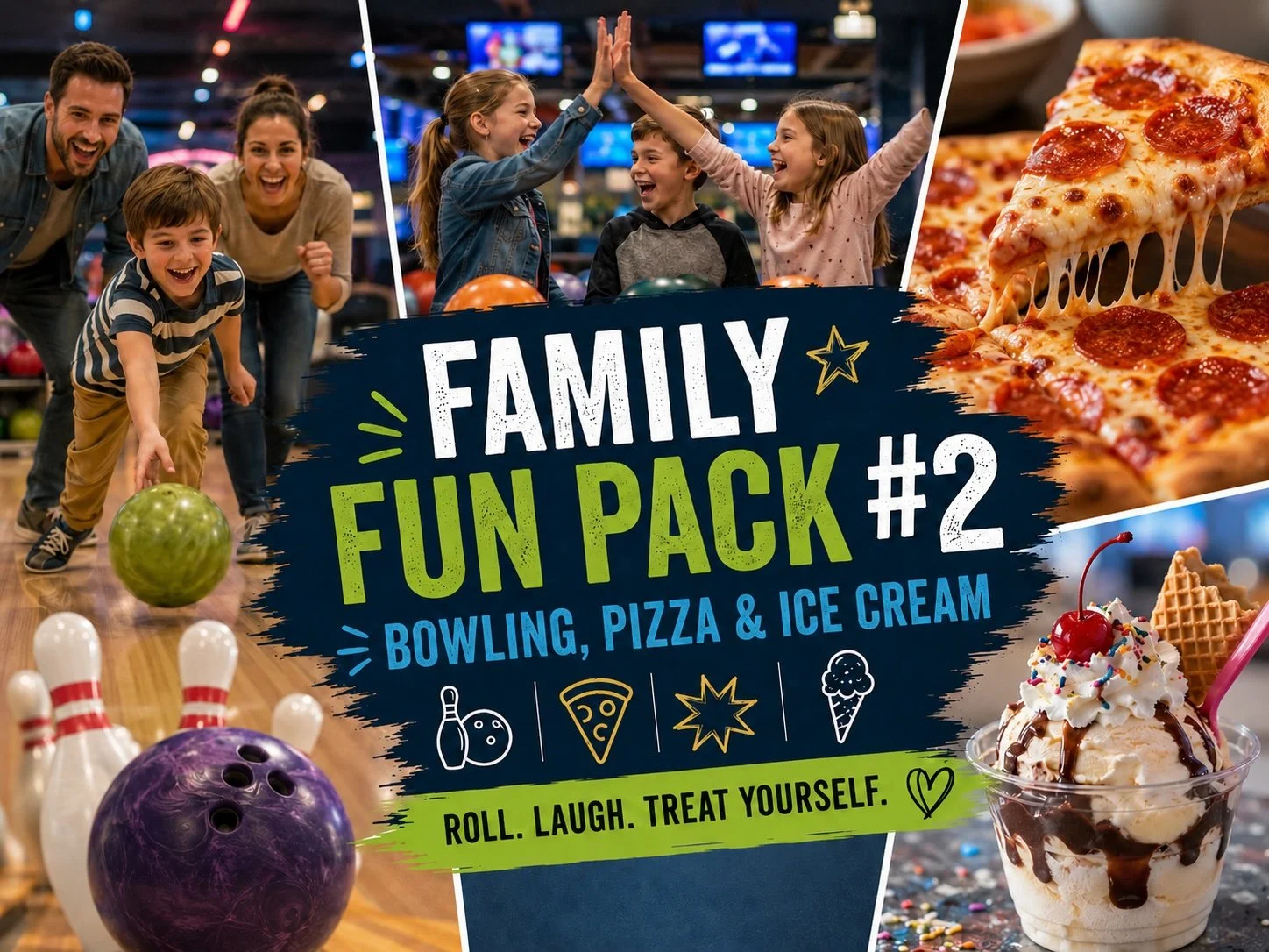 Family Fun Pack #2: Bowling, Pizza, &amp; Ice Cream!