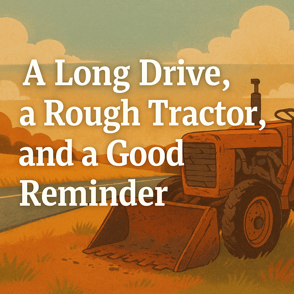 A Long Drive, a Rough Tractor, and a Good Reminder