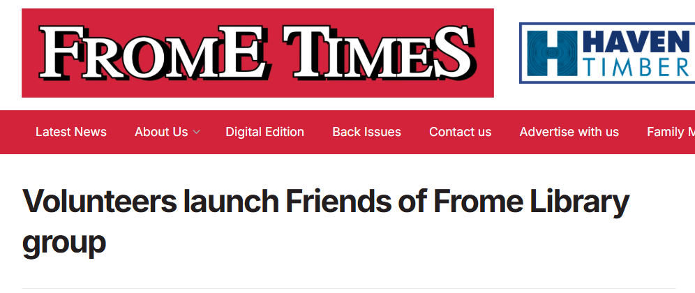 Making headlines in the Frome Times!