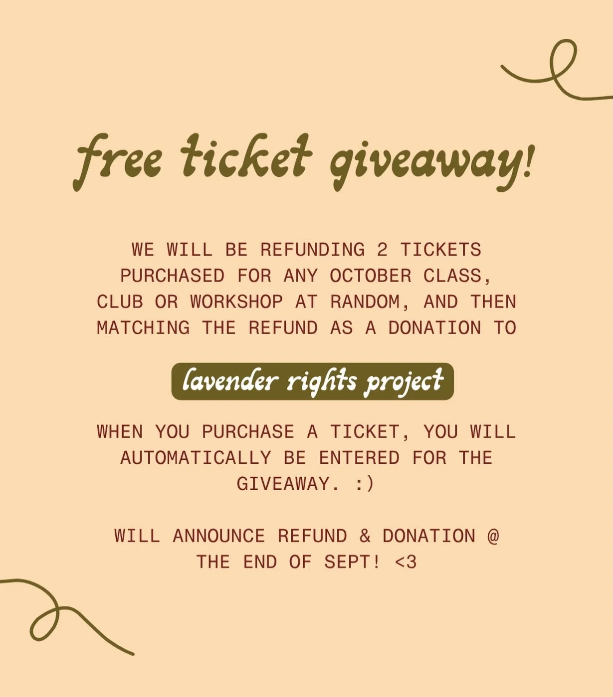 Just a little reminder that your ticket might be free and help a good cause👀