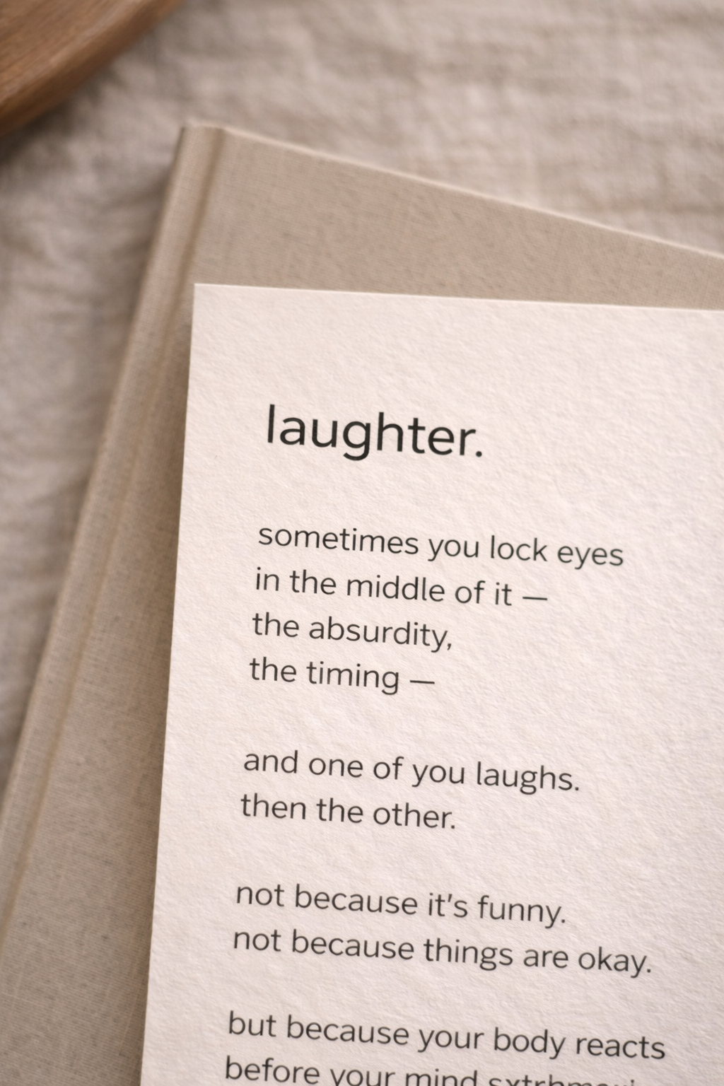 little breath — laughter (4×6 card)