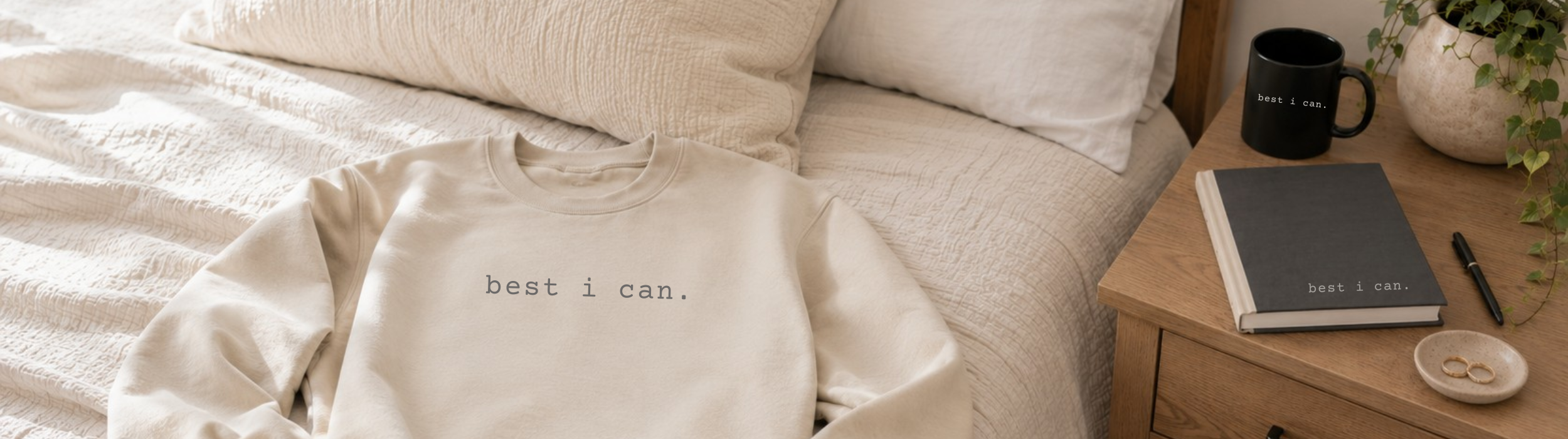 best i can. recognition collection featuring sweatshirt, notebook, and mug