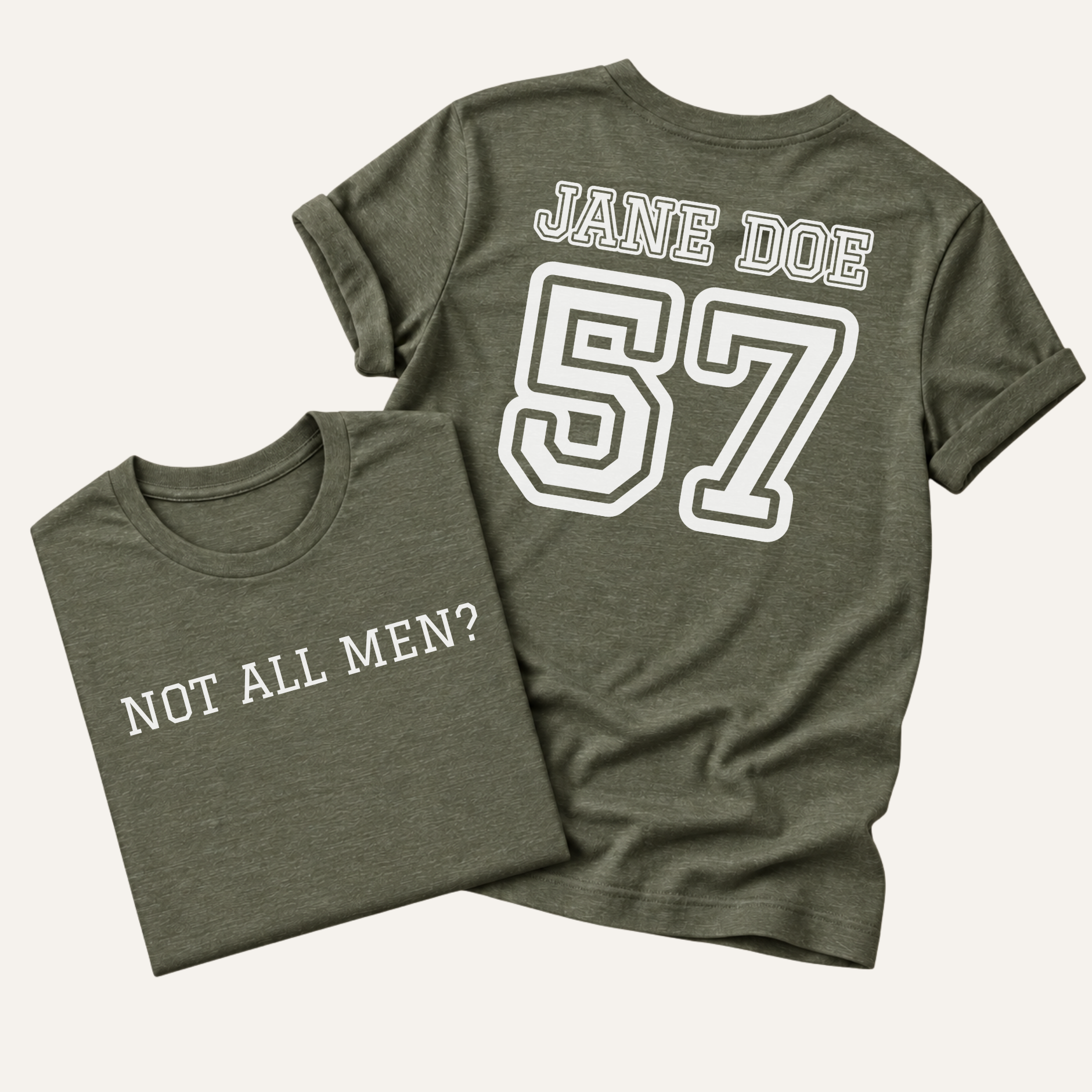 not all men? | jane doe 57 | t-shirt