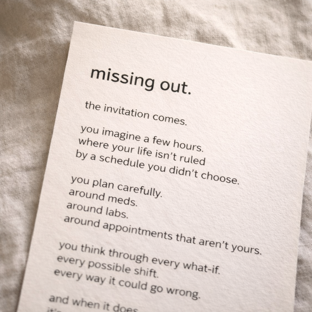 little breath — missing out (4×6 card)
