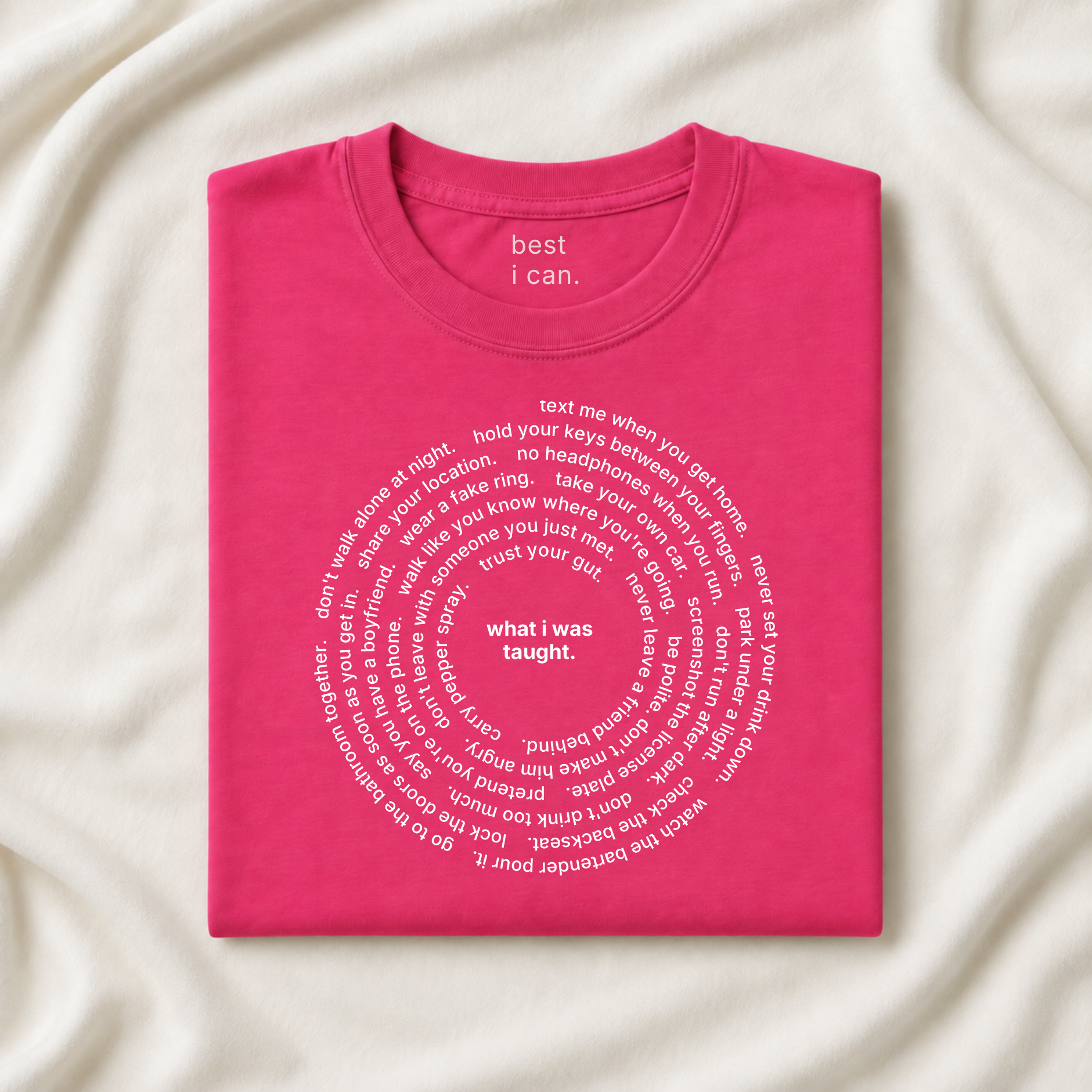 what i was taught. t-shirt in berry, folded