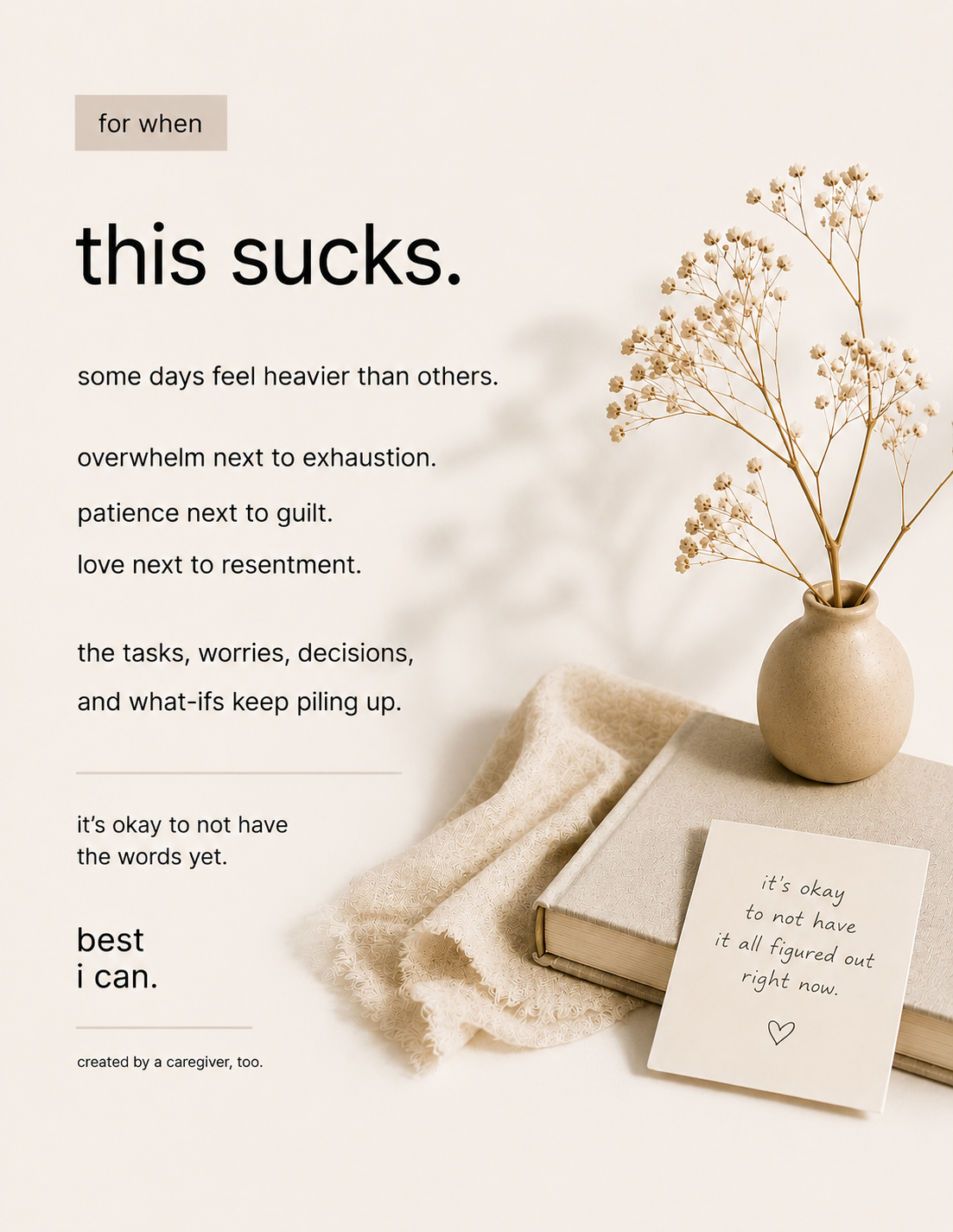 caregiver overwhelm workbook for difficult emotions and unanswered questions