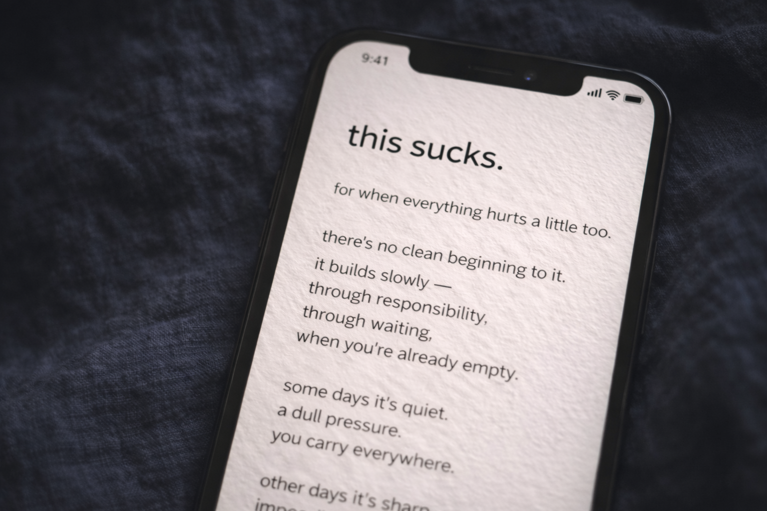 little breath — this sucks (phone wallpaper)