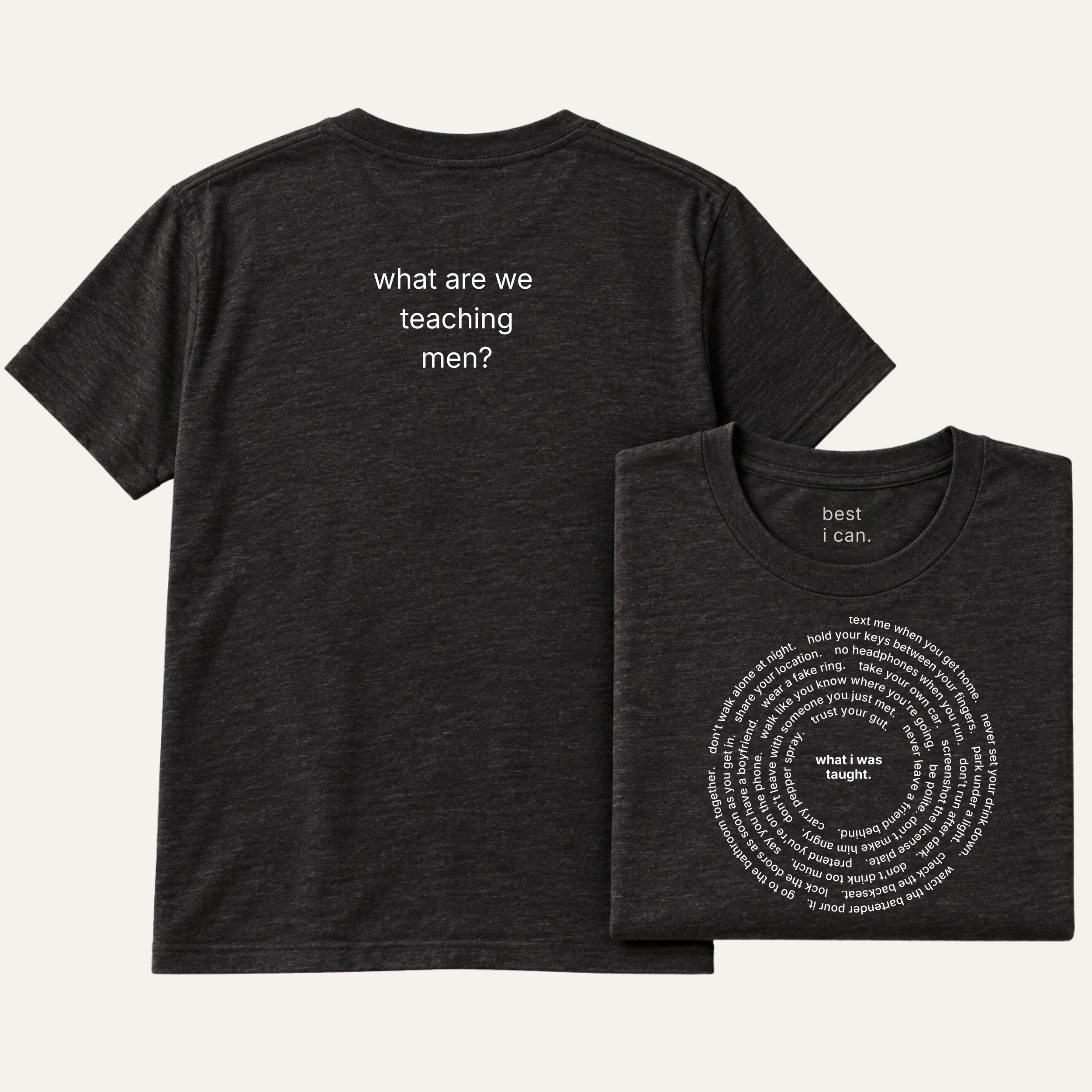 black what i was taught. t-shirt, front and back