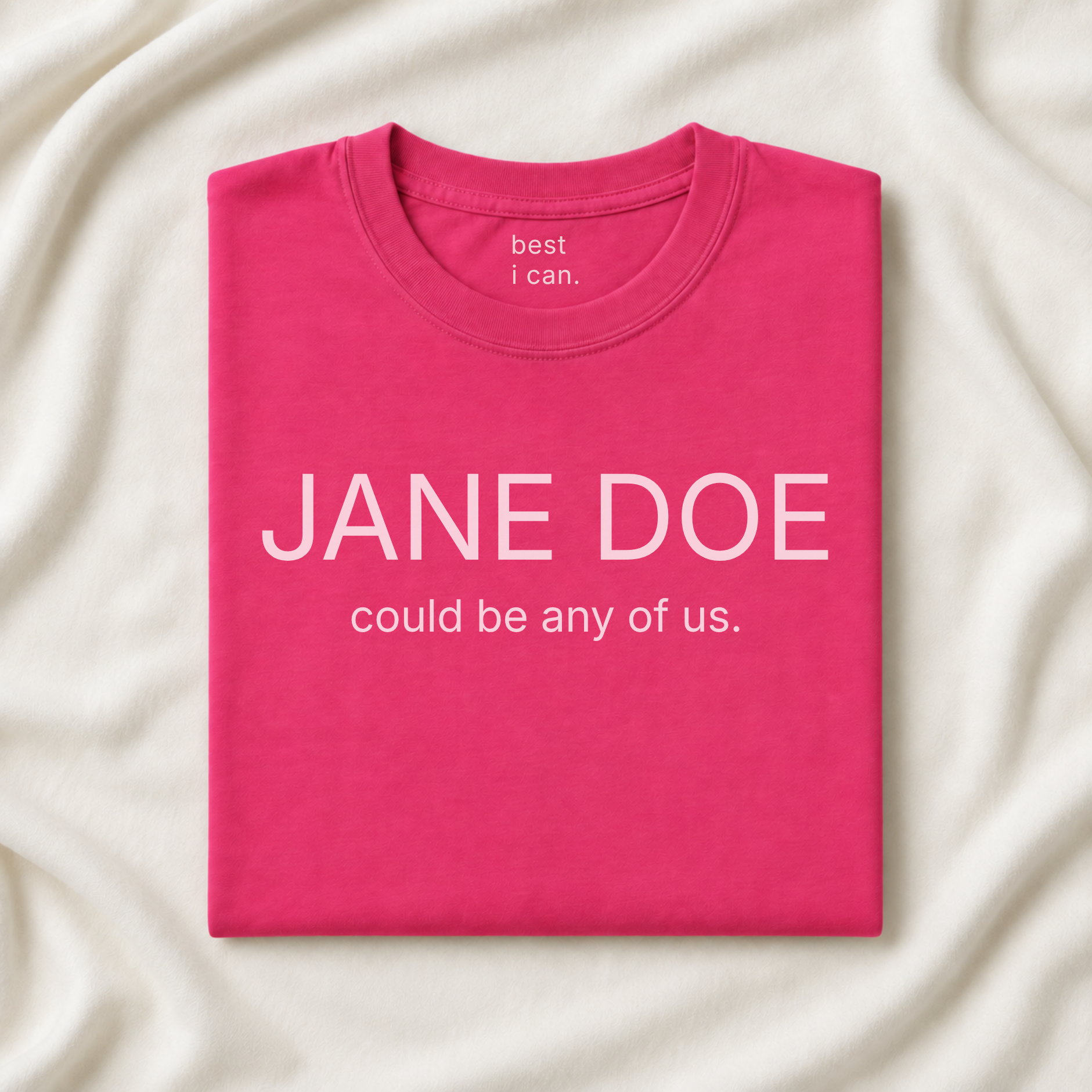 jane doe could be any of us. t-shirt in berry, folded