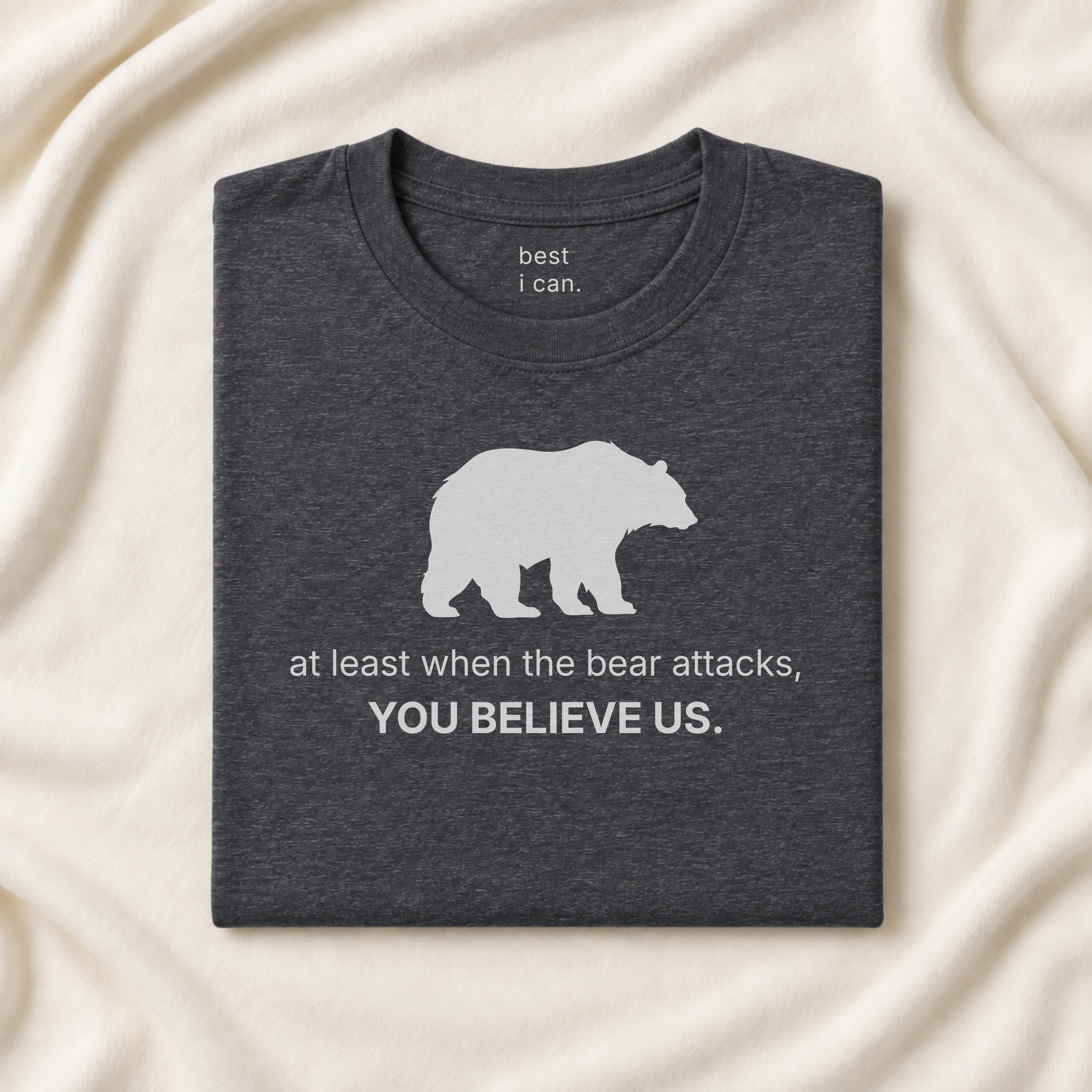 dark grey i choose the bear t-shirt