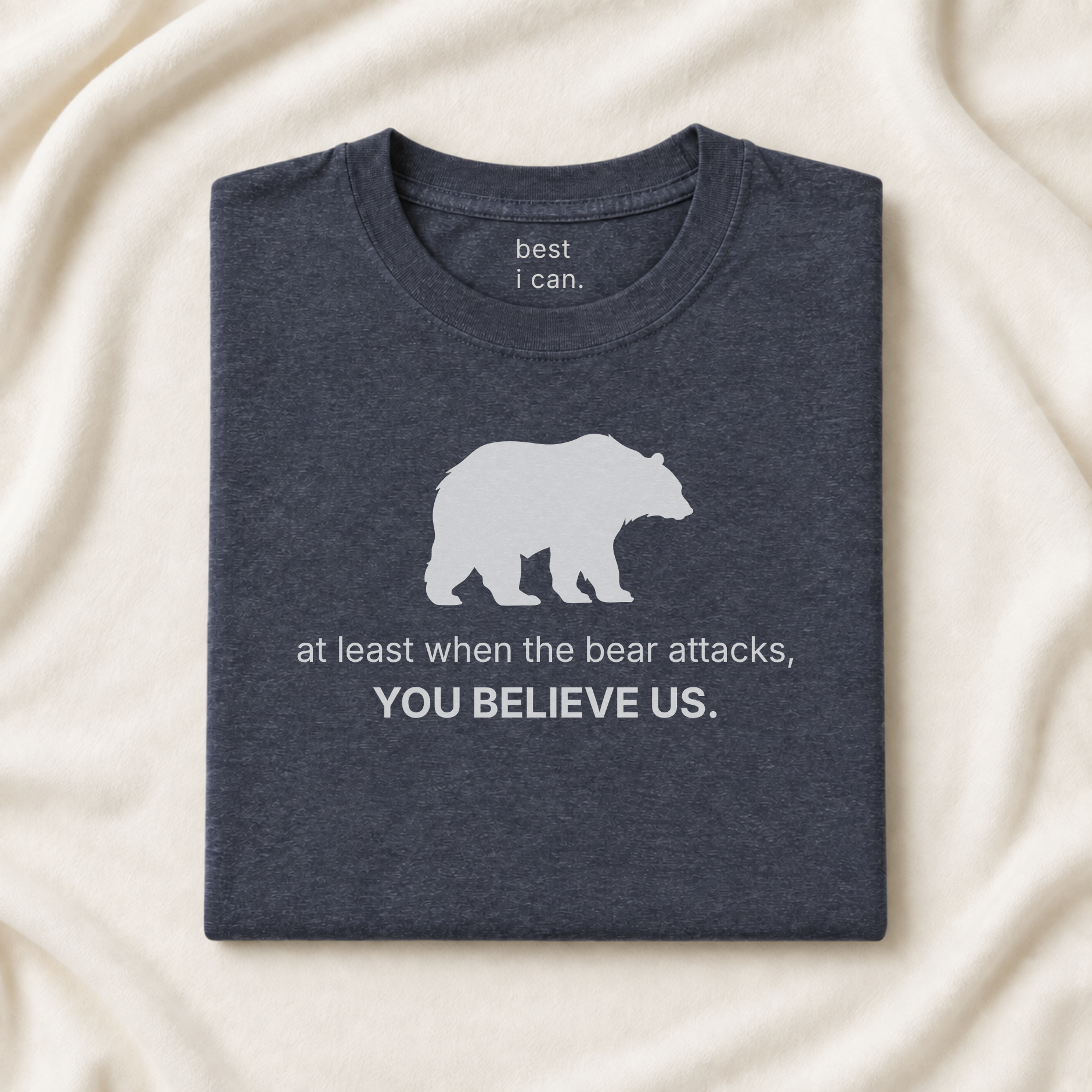 navy i choose the bear t-shirt