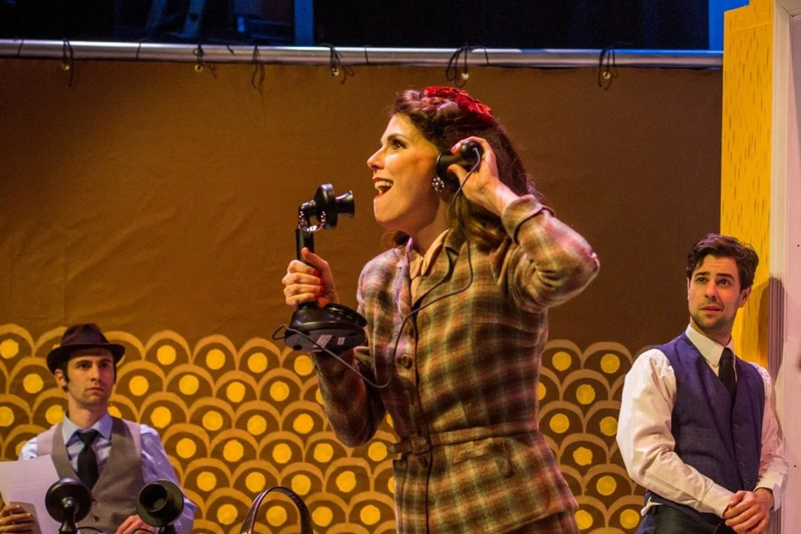 Hilday Johnson in HIS GIRL FRIDAY. Hedgerow Theatre. Directed by Damon Bonetti  *with Mark Swift & Owen Corey