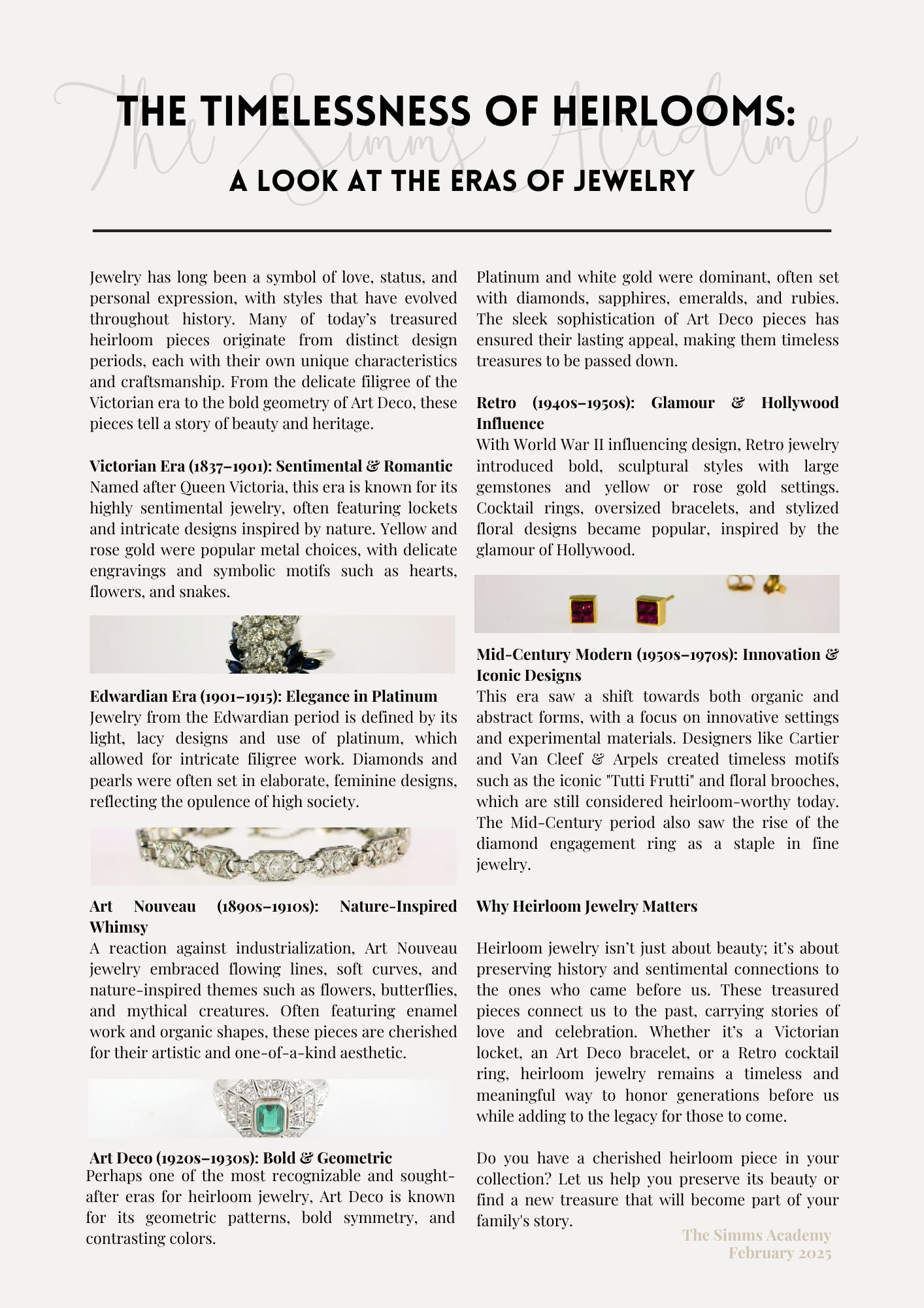 The Timelessness of Heirlooms: A Look at the Eras of (Fine) Jewelry