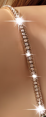 Gold Crystal Line Shoulder Jewelry