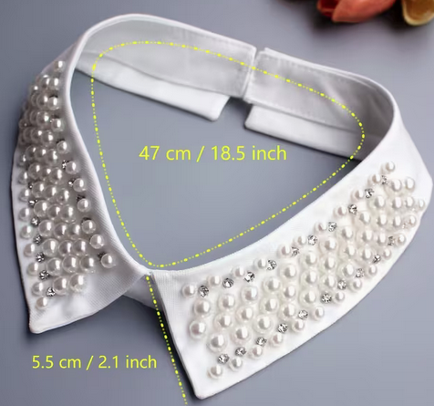 Pearl & Crystal Embellished Detachable Collar