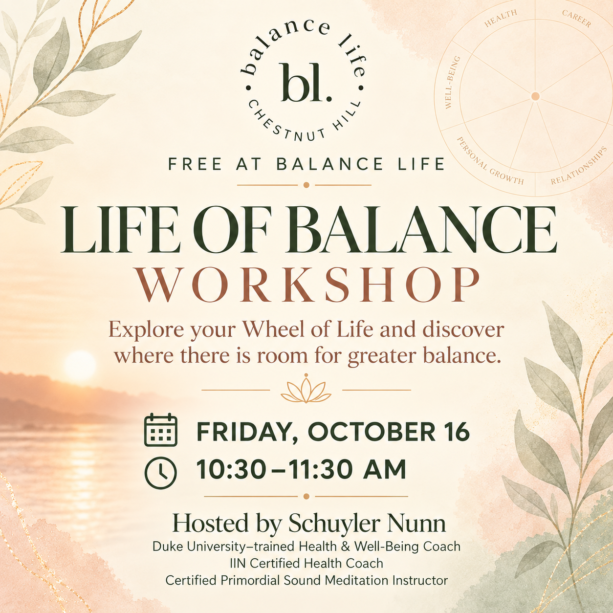 Free "Wheel of Life" Workshop