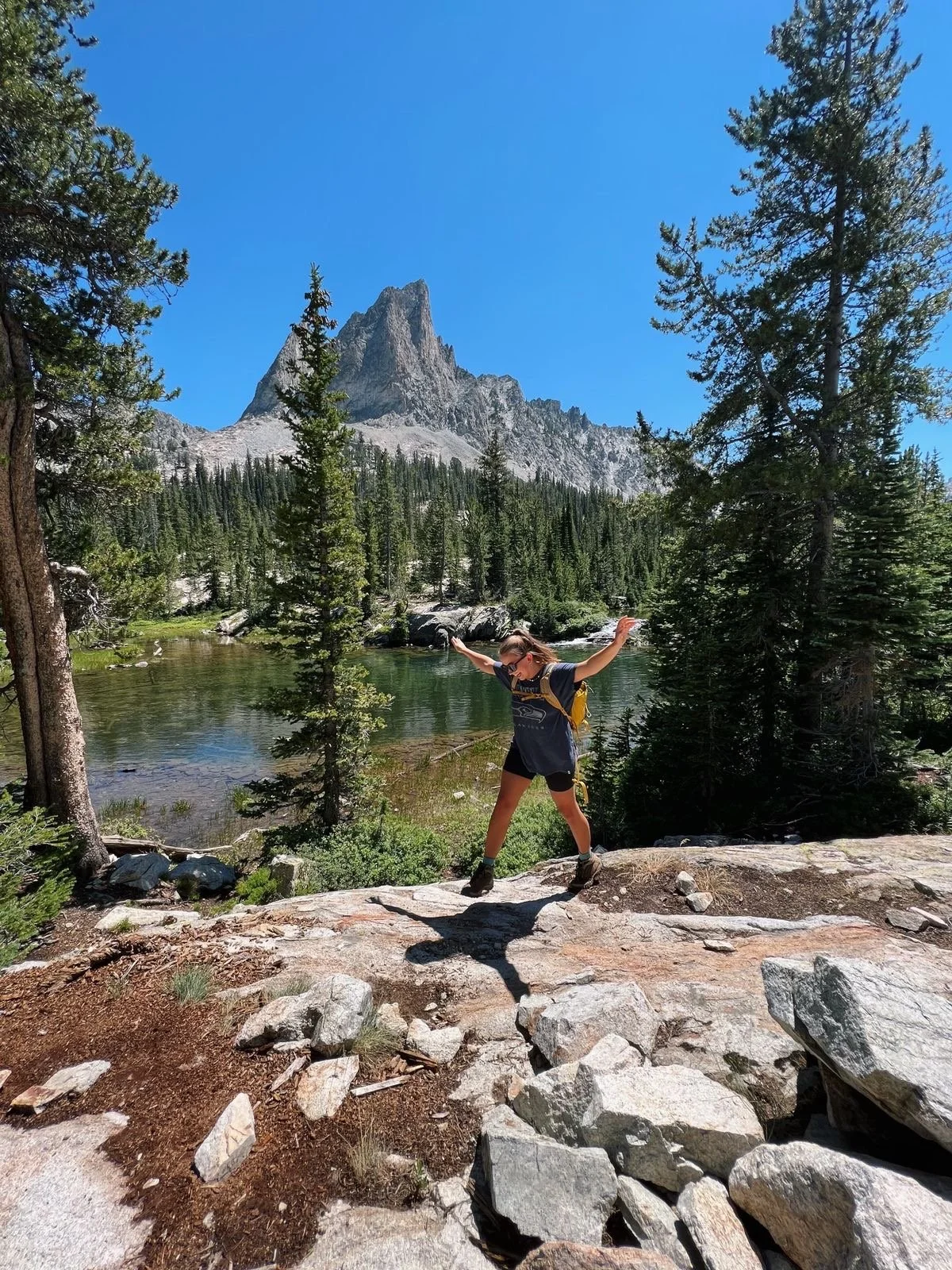 Woman hiking in the Colorado mountains