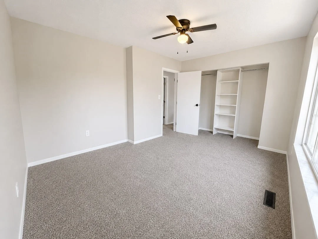 Spacious bedroom in a renovated house located in Little Hocking Ohio.