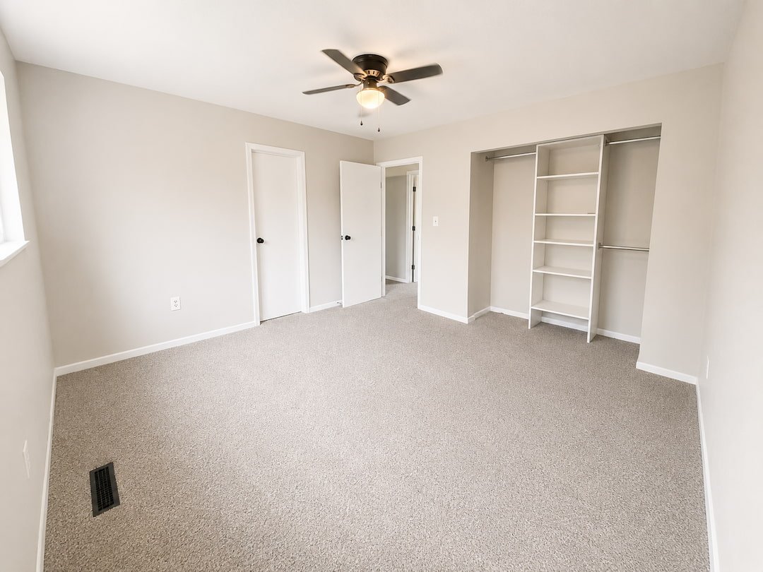 Bright living room inside a remodeled Little Hocking Ohio home.