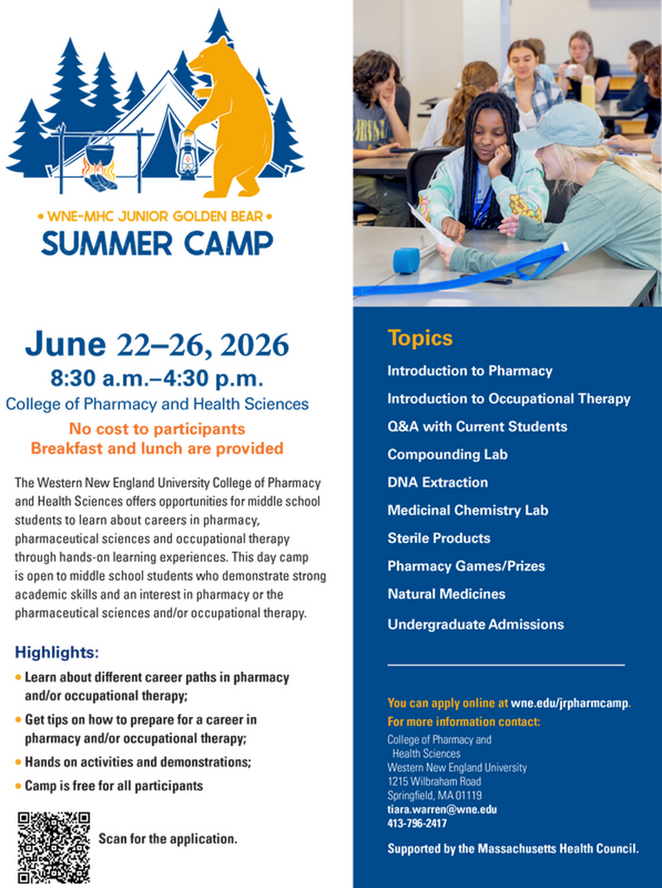 WNE-MHC Golden Bear Summer Camp