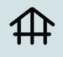Icon of a simple house or structure with a gabled roof and a chimney.