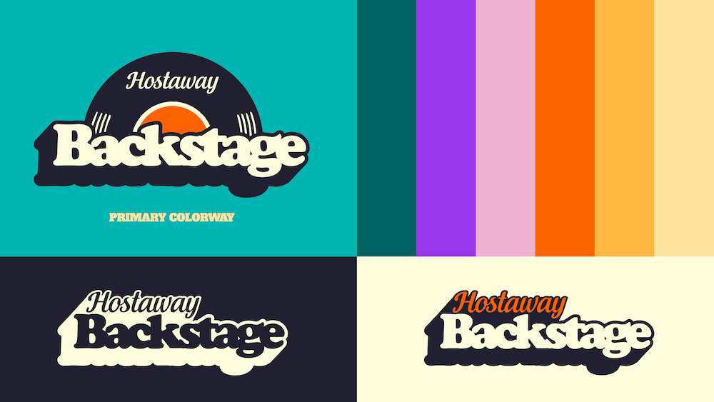 Hostaway Backstage event logo system and brand identity design.