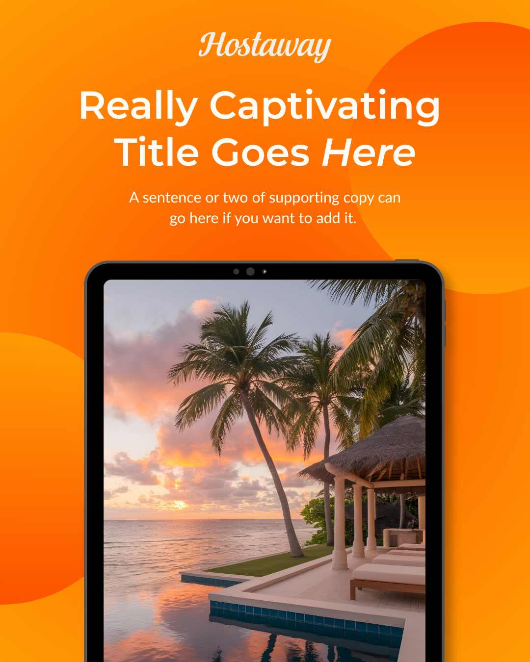 Hostaway branded digital campaign creative for the short-term rental industry.