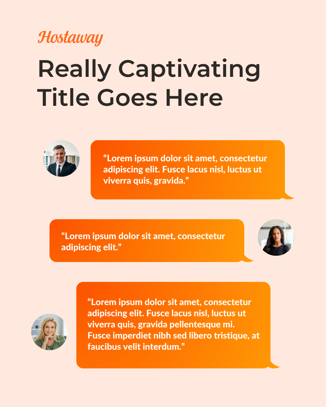 Hostaway testimonial graphic and branded social media design.