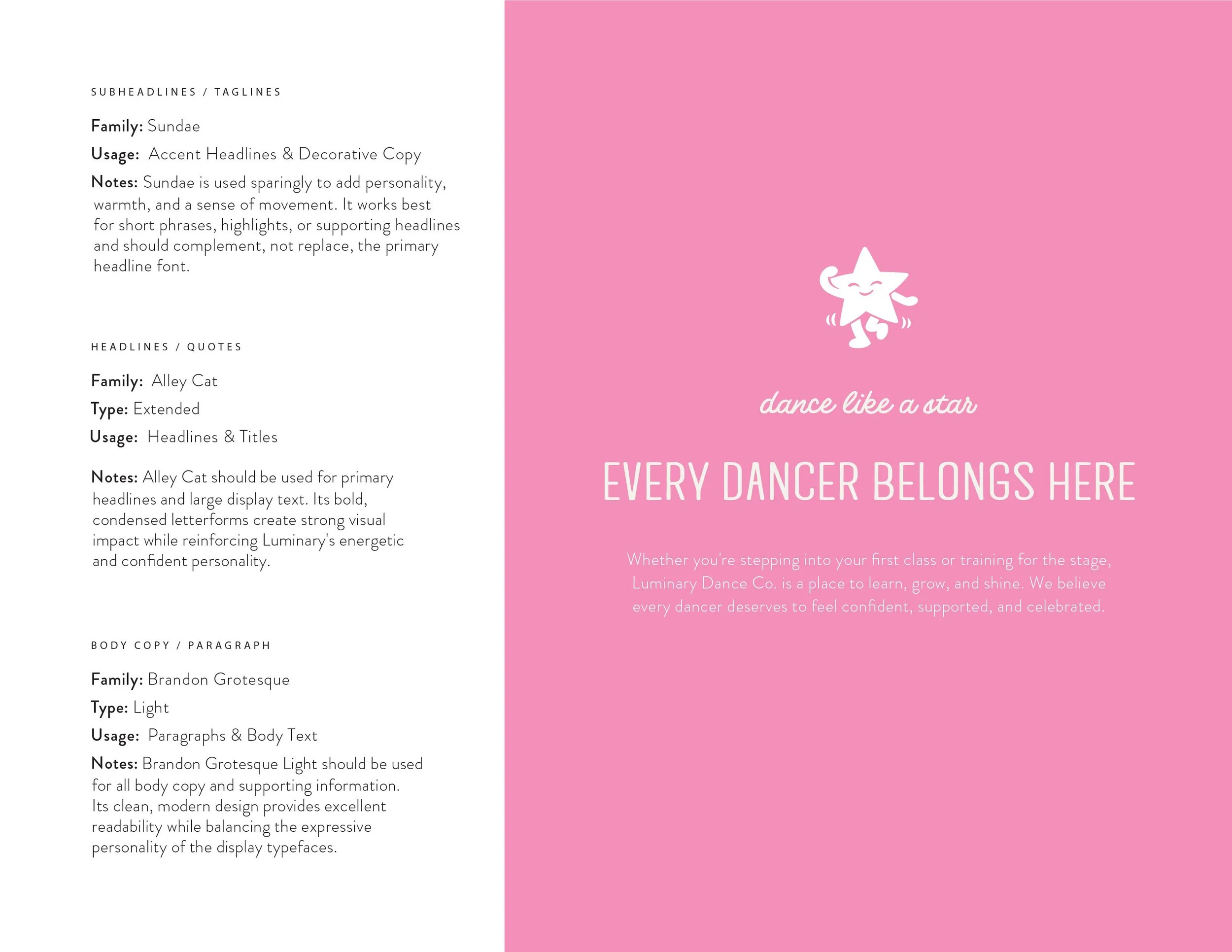 Disco, the Luminary Dance Co. star mascot, shown dancing as part of the playful and inclusive brand identity.