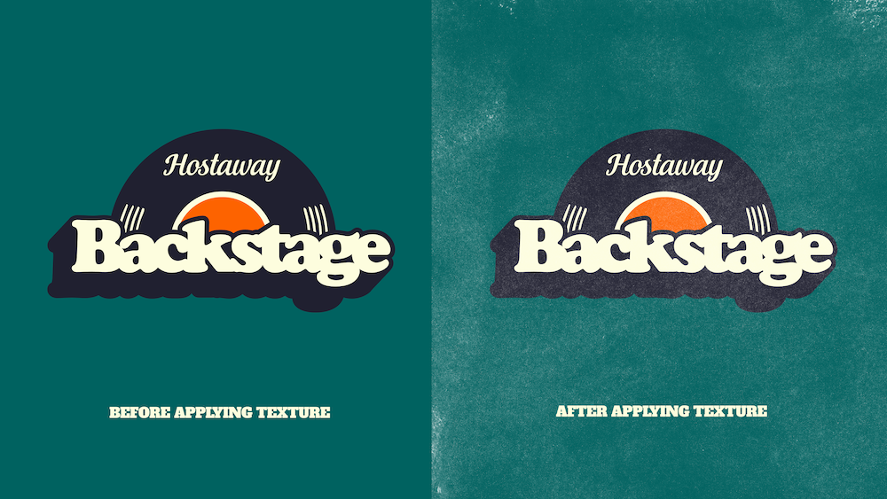 Hostaway Backstage event logo texture and visual identity development.