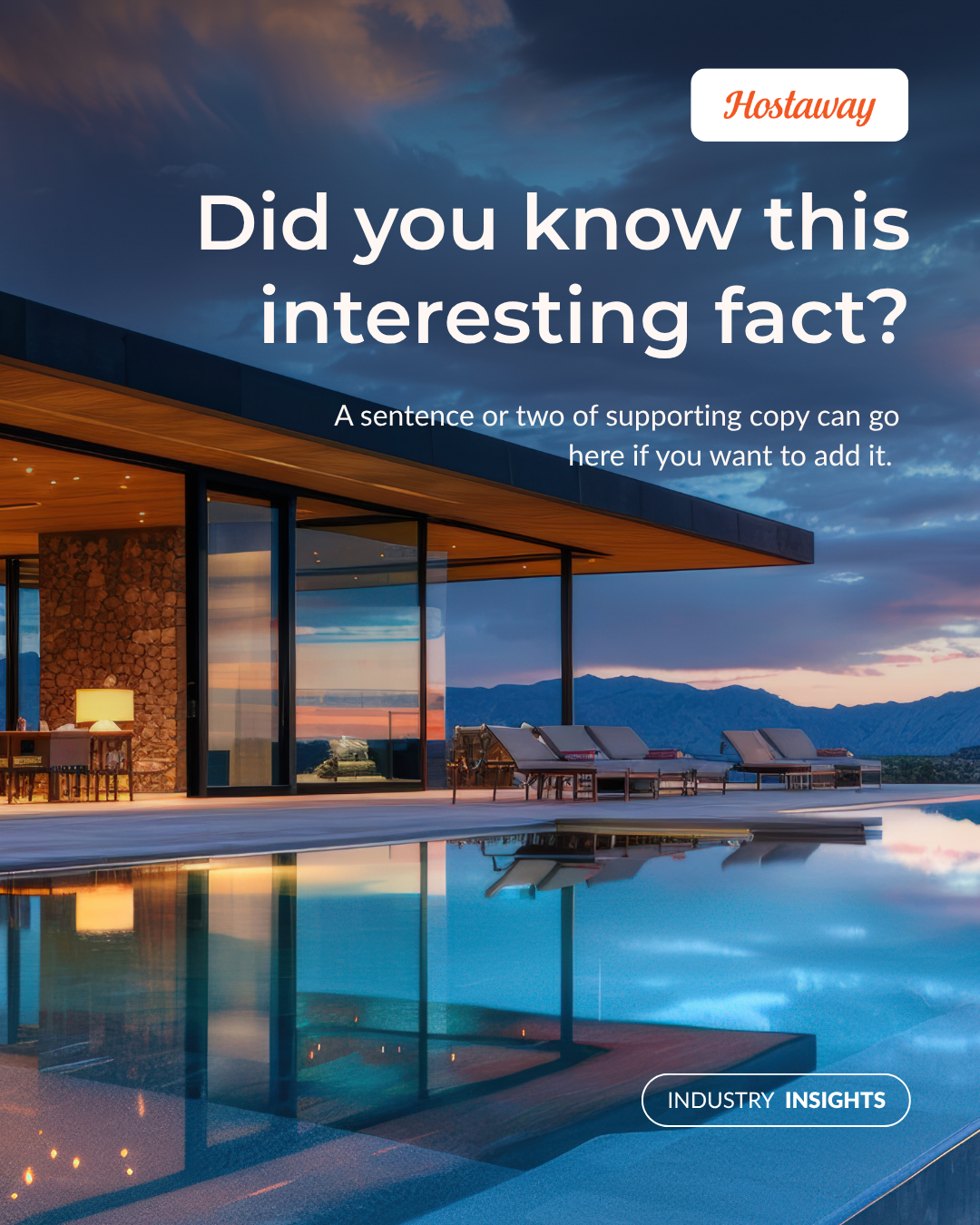 Hostaway branded social media content for the short-term rental industry.