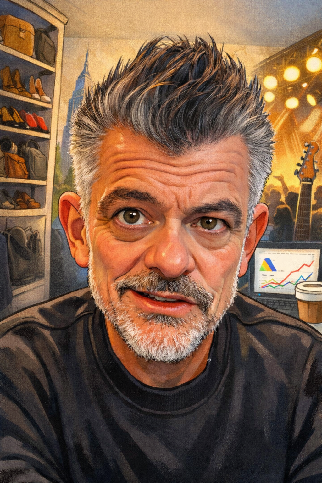 A digital painting of our closet designer, Henry.