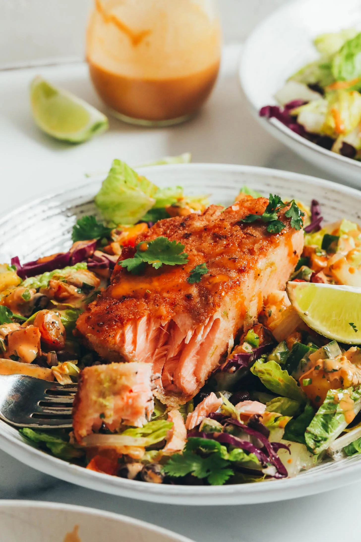 Smoky Summer Salad with Lime-Crusted Salmon