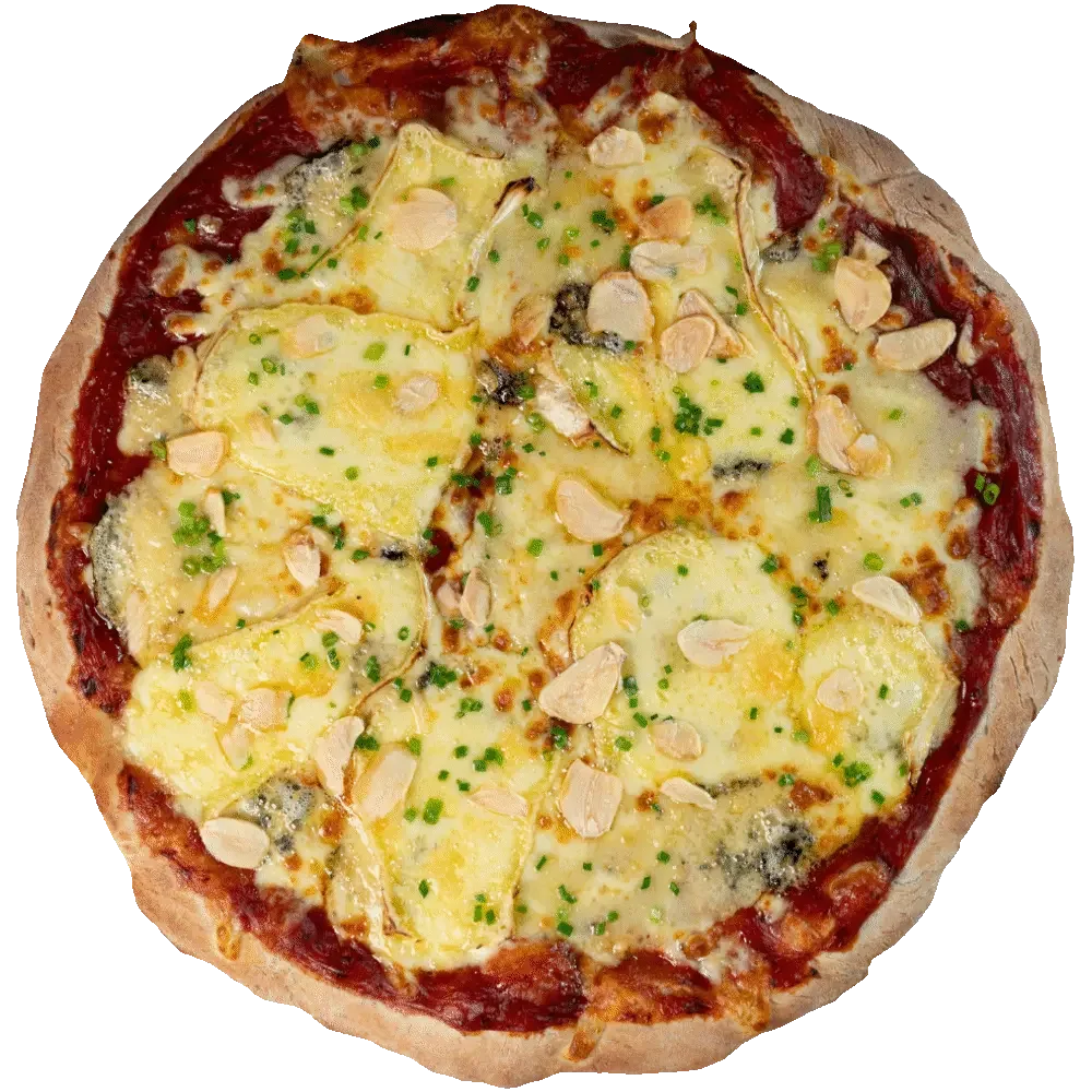 Monet Pizza -  camembert, blue cheese, brie, gruyere, garlic