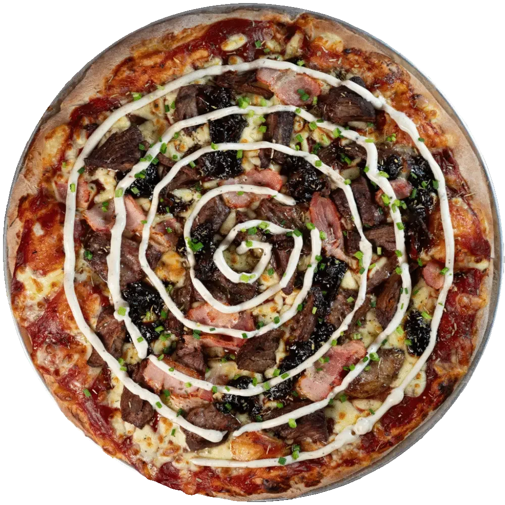 The Giant Pizza - braised beef, bacon, herbs, onions