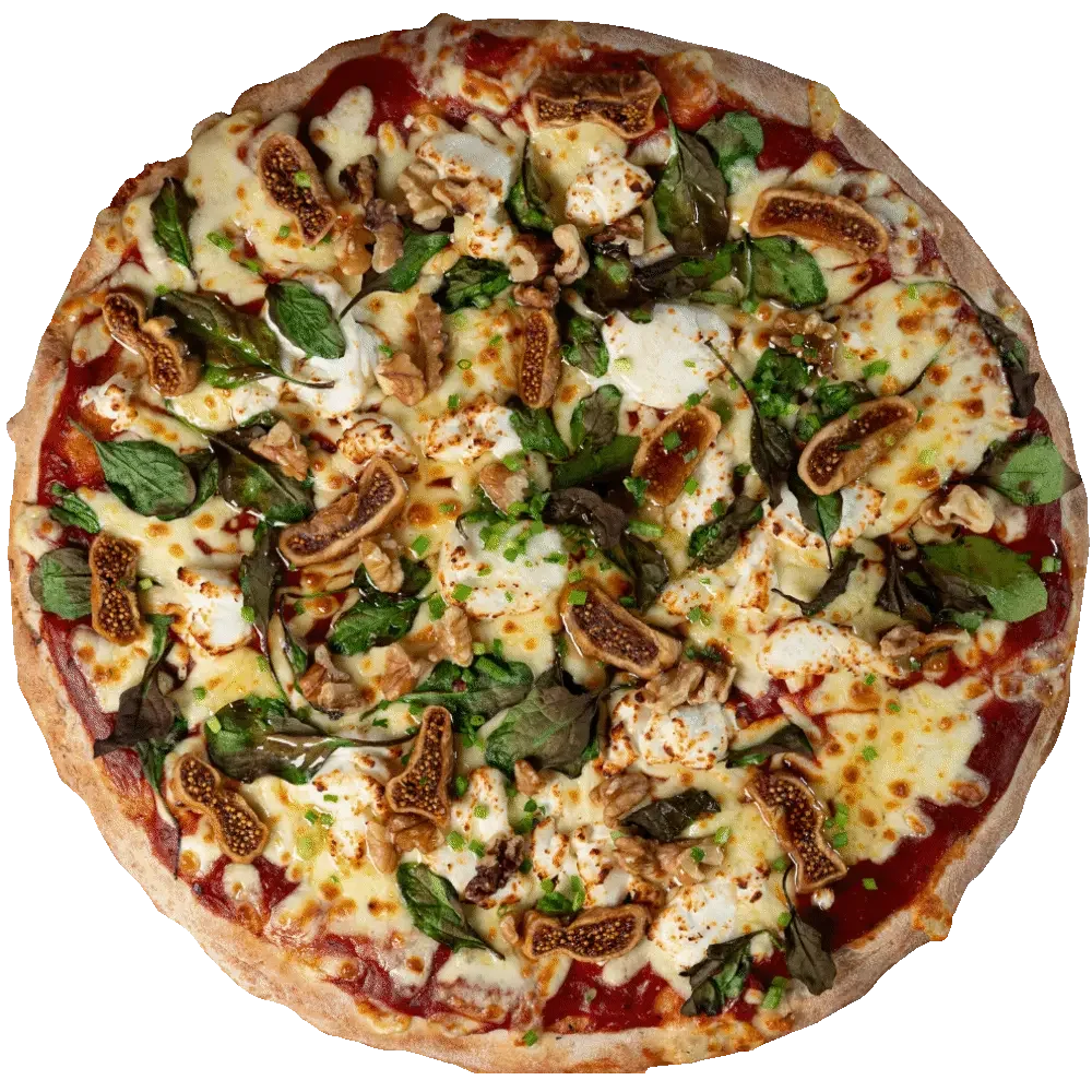 Joan of Arc Pizza - goat cheese, fig, walnut, honey and brown butter