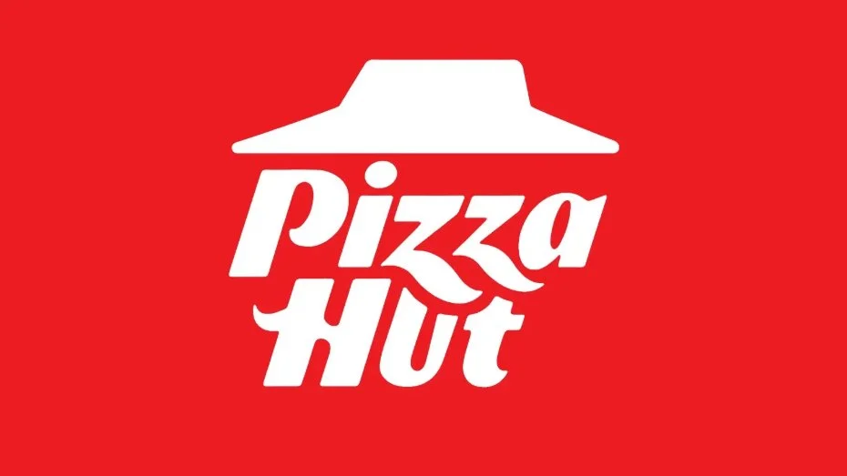 The Pizza Hut logo featuring a red background, with the words "Pizza Hut" in white underneath a stylized hut roof.