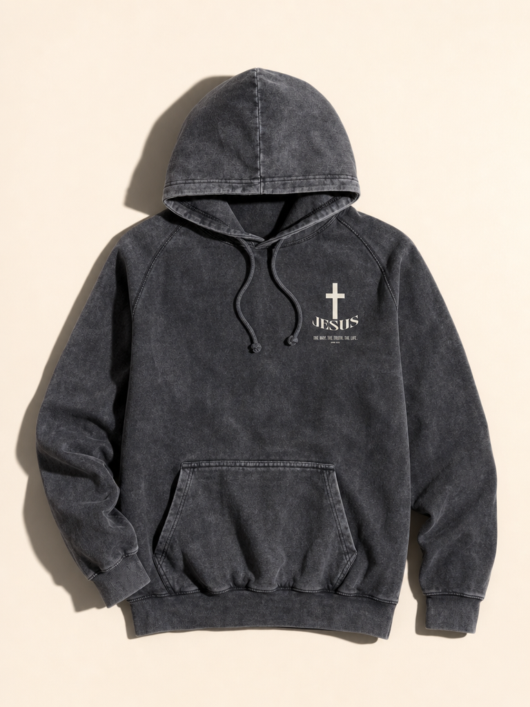 WAY, TRUTH, LIFE, VINTAGE WASH HOODIE