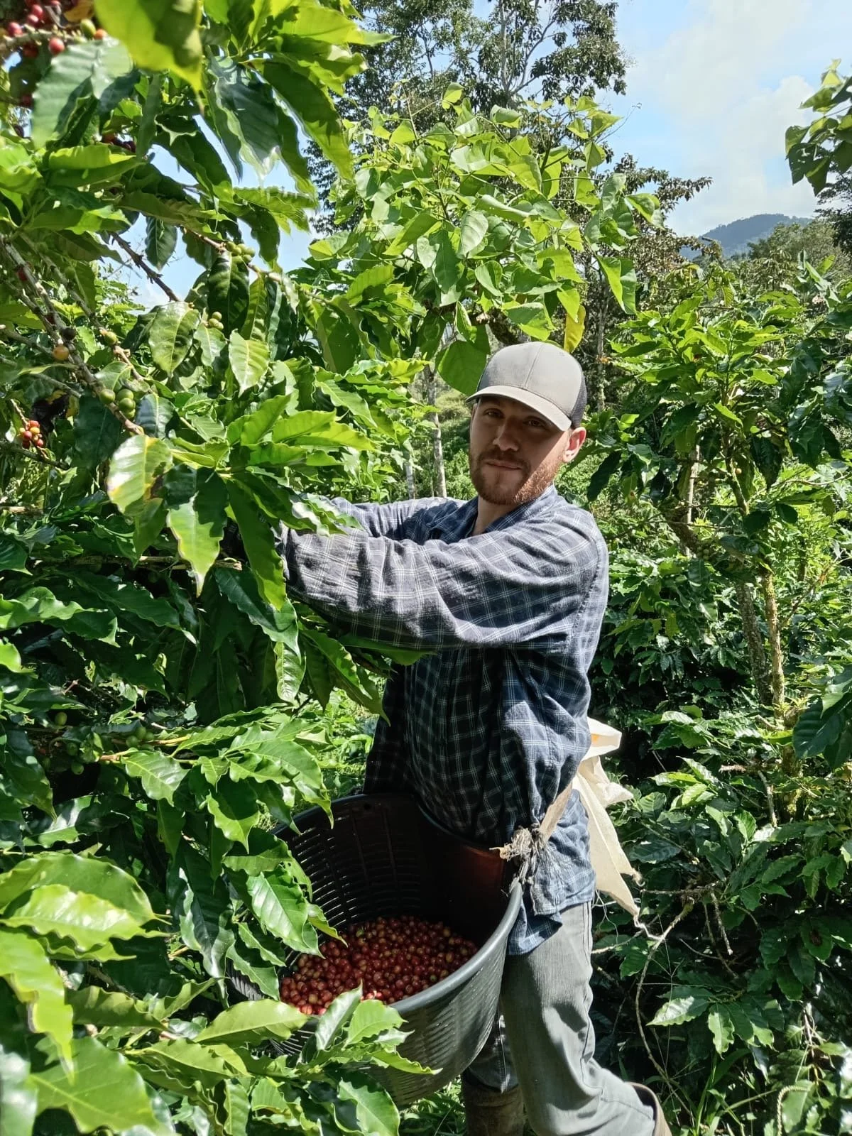 Author Ben performing agricultural labor on a family farm in Central America for the 2026 Economic Review.