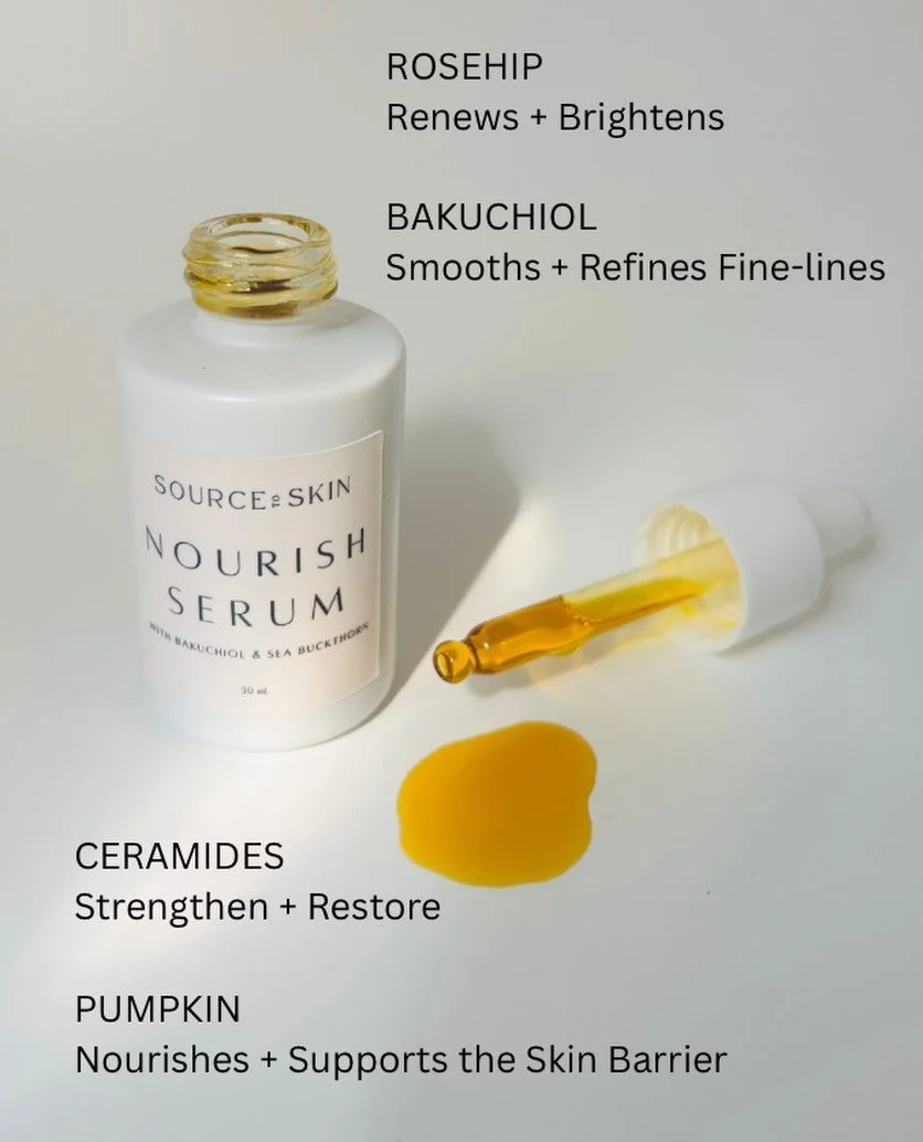 Meet the ingredients behind your glow. ✨
Nourish Serum brings together nutrient-rich plant oils and purposeful actives to support smoother, brighter, and more resilient-looking skin.
🌹 Rosehip helps renew and brighten 🌿 Bakuchiol softens the appear