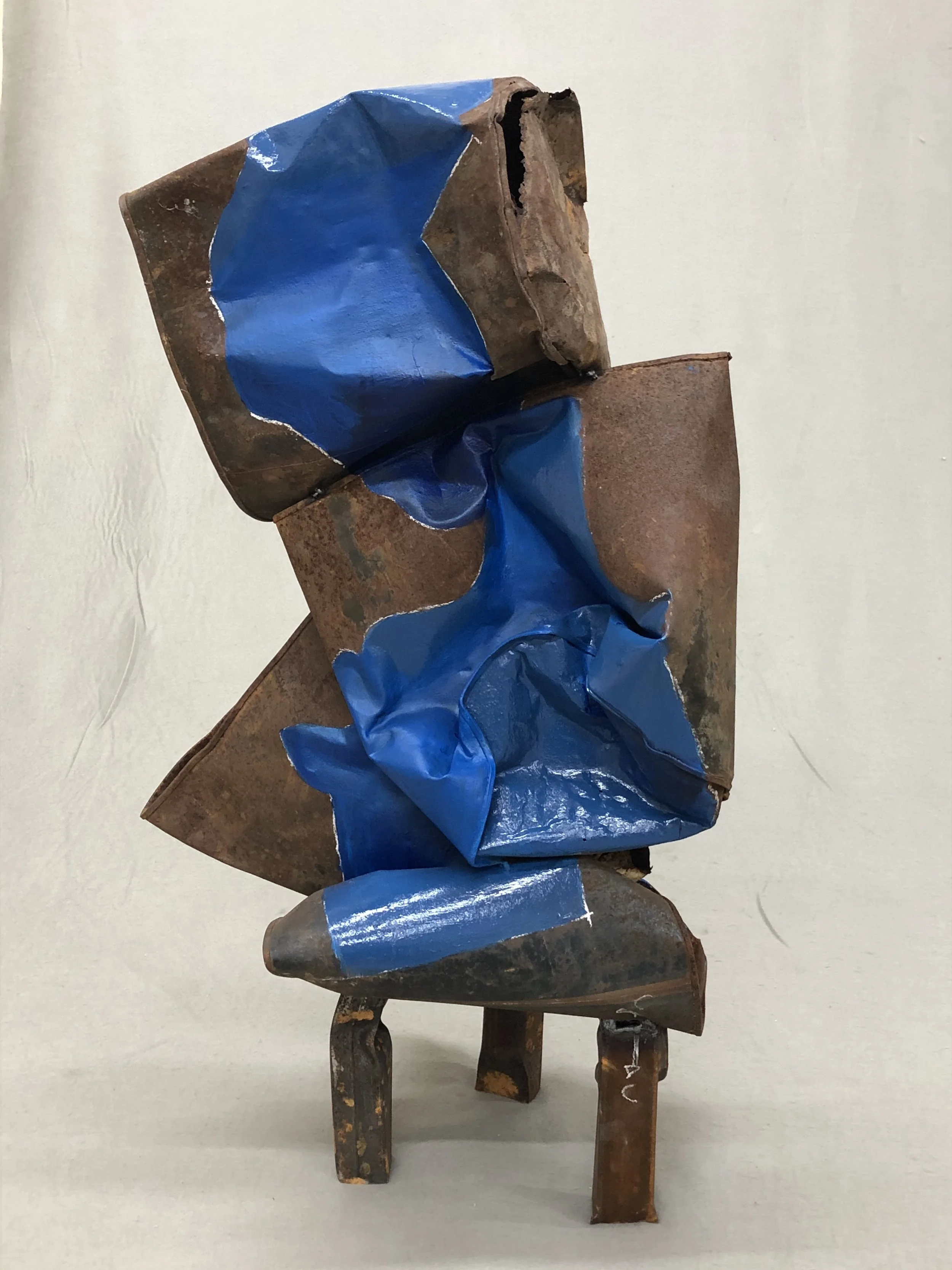 River, repurposed steel buckets, enamel, 2020