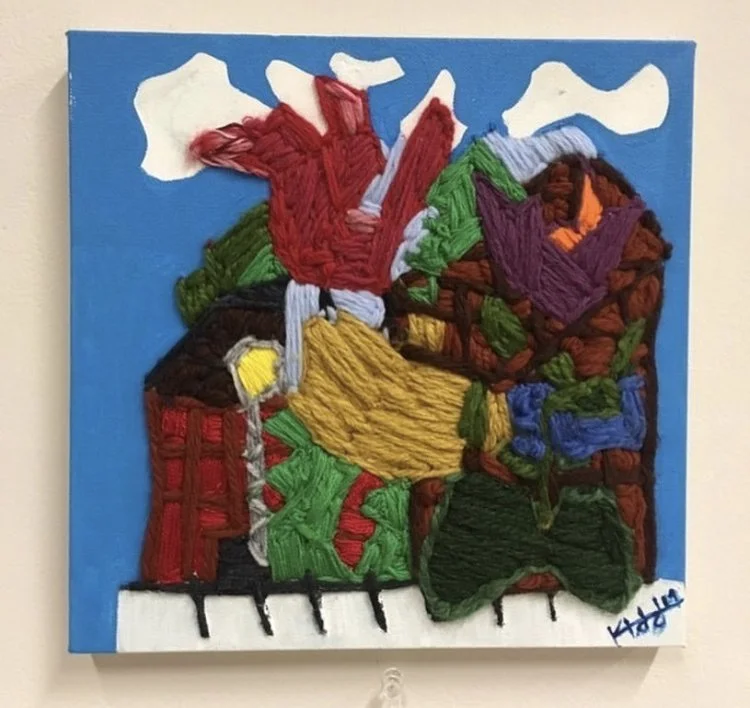 Birds Nest, embroidered canvas, 2018