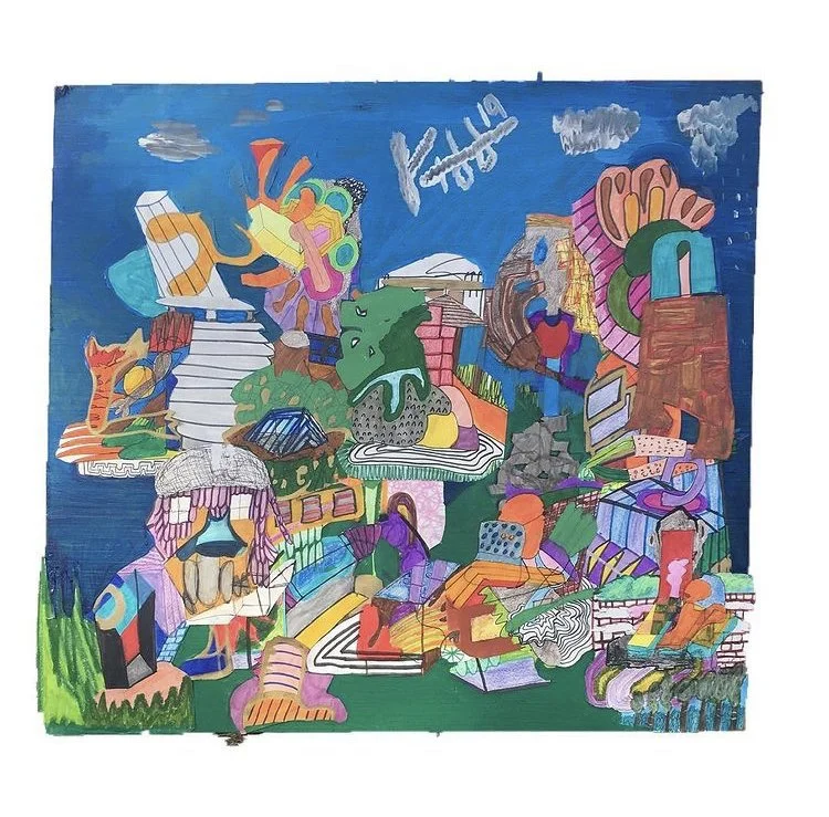 A fun place to be, mixed media on wood, 2018 