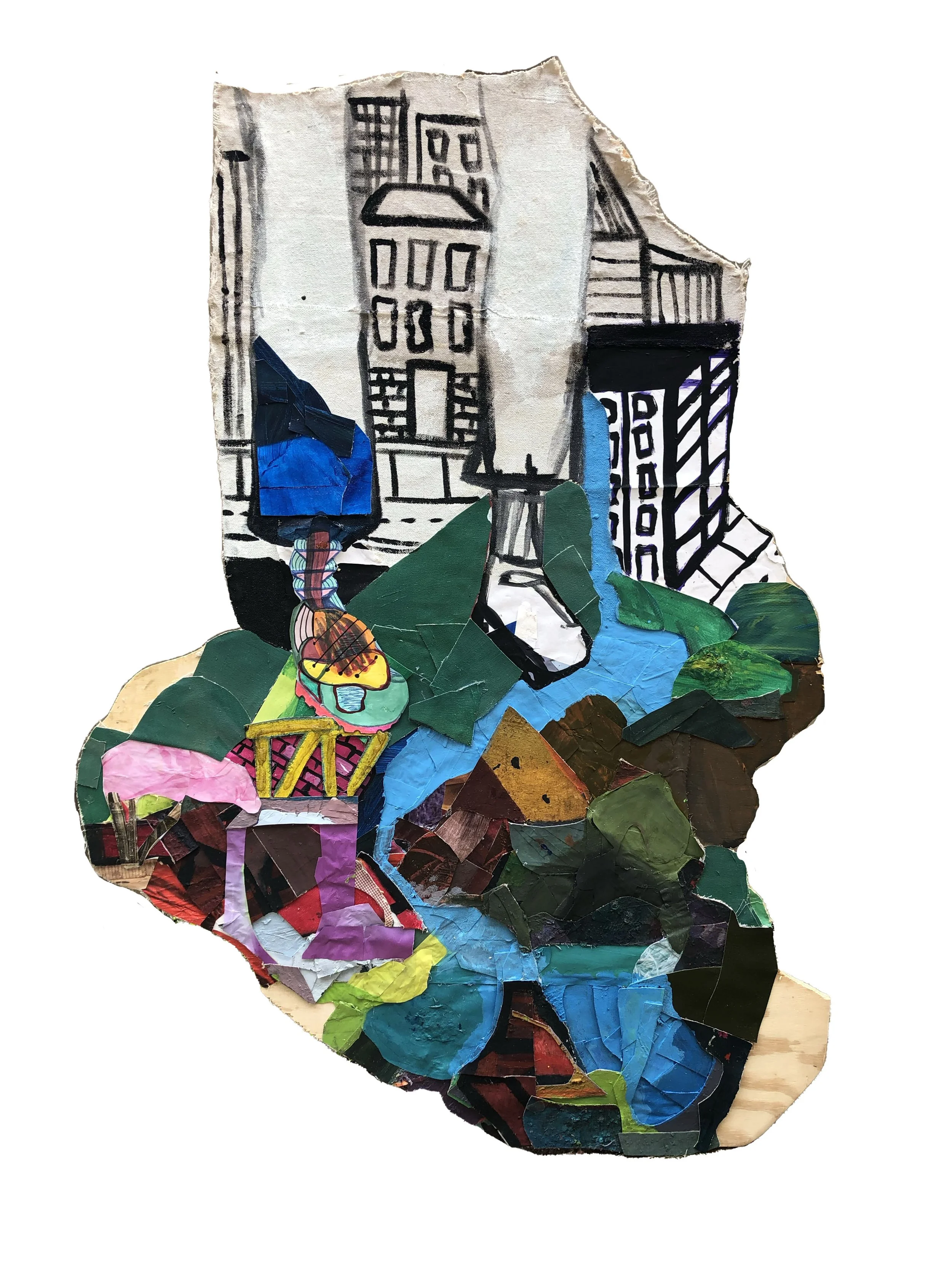 Transition, mixed media on wood, 2018